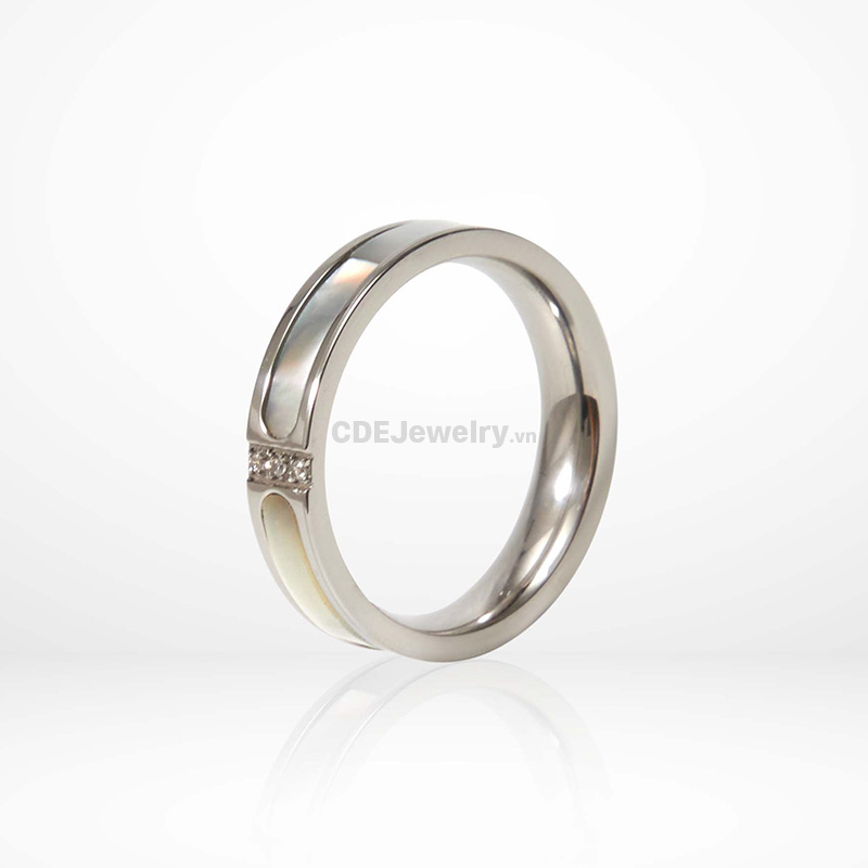 Nhẫn CDE Chính Hãng Đá Swarovski Khảm Xà Cừ CDE1302 - Image 2
