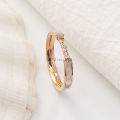 Nhẫn CDE Chính Hãng Đá Swarovski Khảm Xà Cừ CDE1303