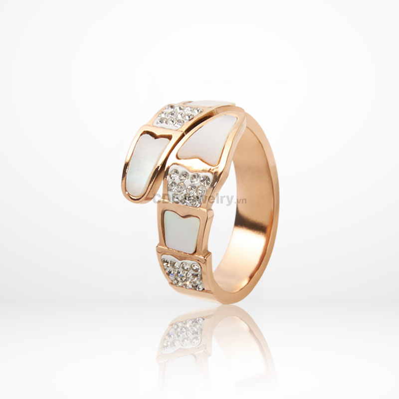 Nhẫn CDE Chính Hãng Đá Swarovski Khảm Xà Cừ CDE1304