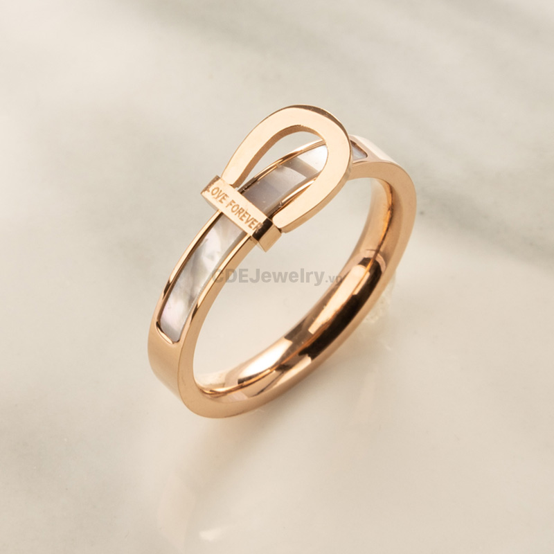 Nhẫn CDE Chính Hãng Khảm Xà Cừ CDE1307